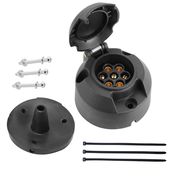 DARKGUARD 7-Pin Trailer Socket, 1 Piece 7-Pin Socket 12 V
