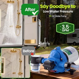 Deccasa 12V 3.5 GPM Diaphragm Water Pump for RV, Marine & Agriculture