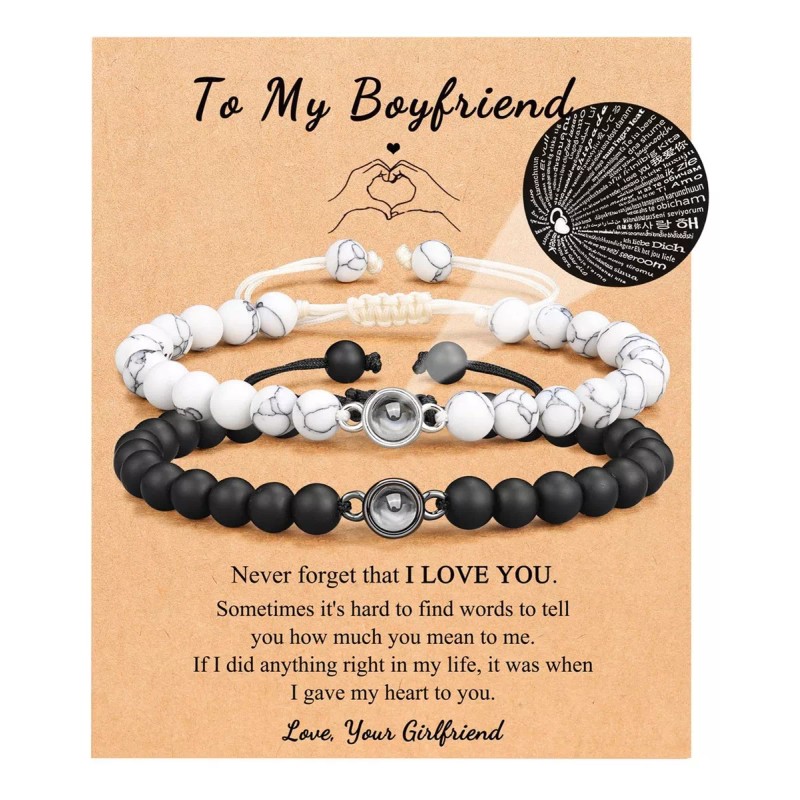 TO Pulseras Pareja Distancia Regalo Novios Amor En 100 Idiomas