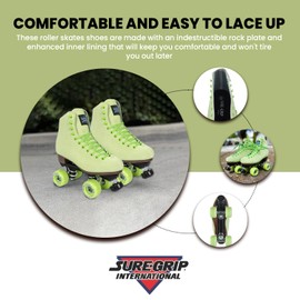 Sure-Grip Boardwalk Outdoor Skates (Key Lime, Mens 8 / Womens 9)