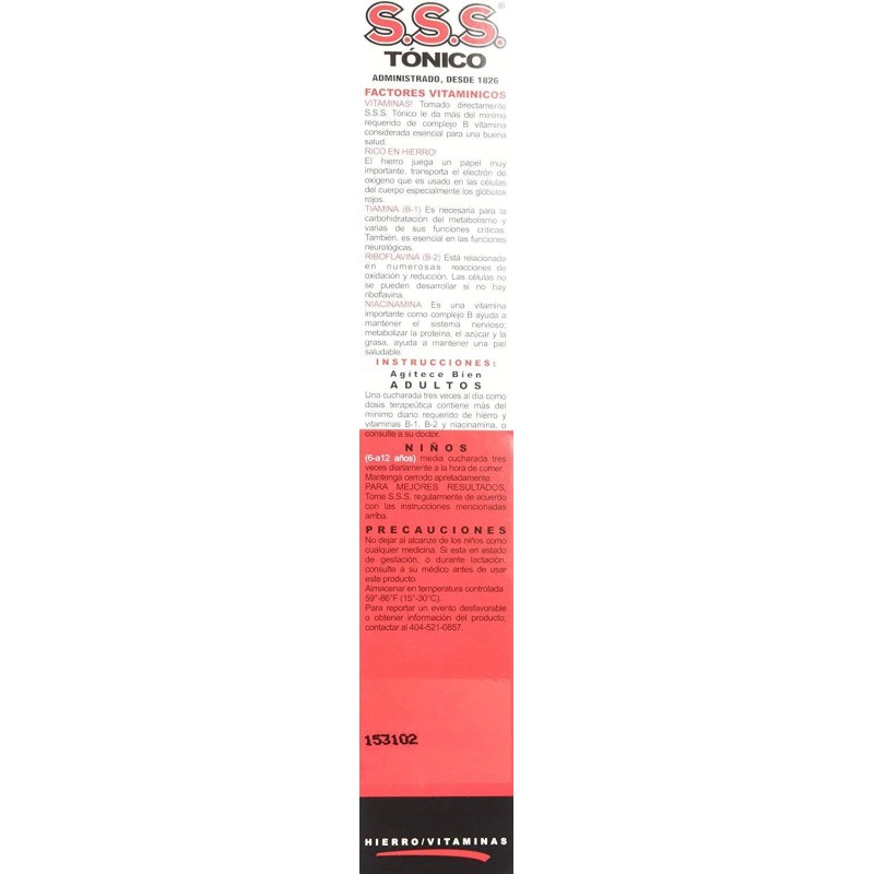 S.S.S. Tonic SSS Tonic High Potency Iron & B Vitamin