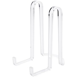 Plymor Clear Acrylic Ribbon-Style Display Easel, 7.5" H x 4" W x 6" D (2 Pack)
