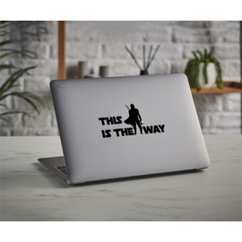 VALIANT COLLECTIONS – This is The Way Sticker – Vinyl Mandalorian Sticker for Car, Truck, and Van – Indoor and Outdoor Use for Wall – Long Lasting Waterproof Decal for Laptop MacBook – VC 351 (Black)