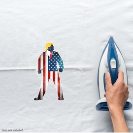 Trump Faded American Flag Vinyl Iron-On Decal 3 "
