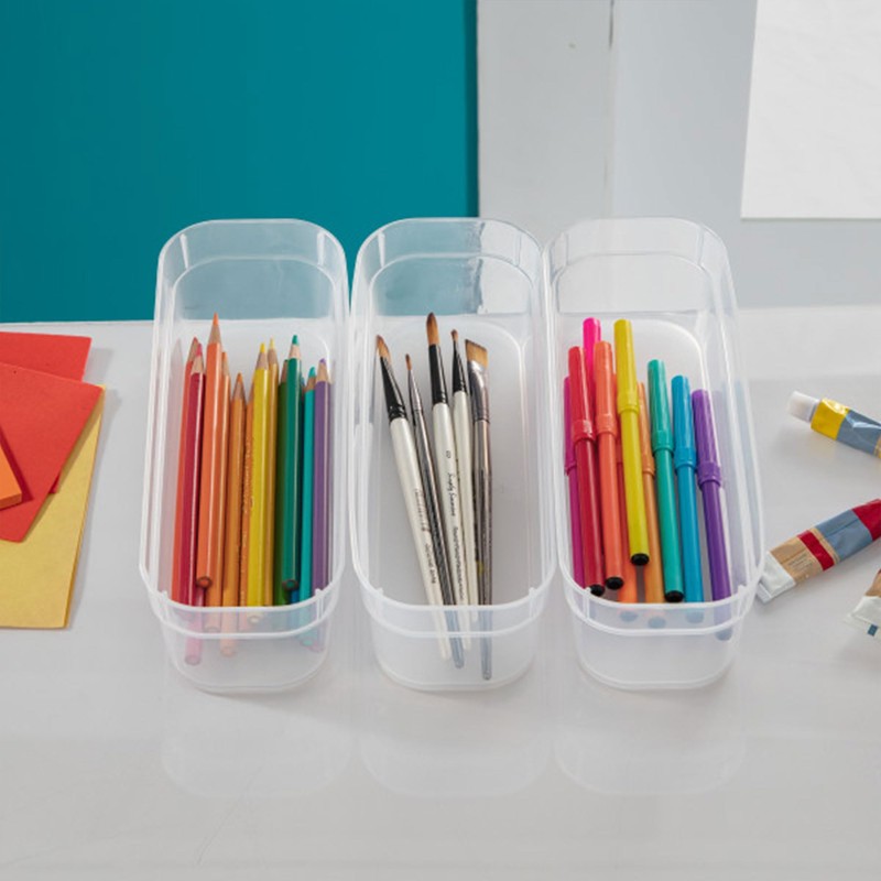 Sterilite 13538608 Narrow Storage Trays with Sturdy Banded Rim and