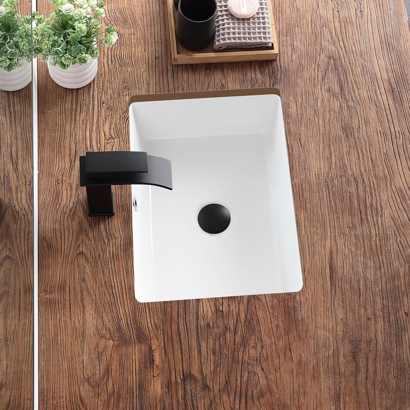 18 Inch Undermount Bathroom Sink White Rectangular Porcelain Ceramic Vanity