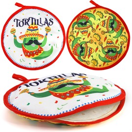 Coloch 3 Pack Tortilla Warmer Pouch, 12" Insulated Cloth Taco Warmer Holder, Keeps Warm for Corn Flour Tortillas, Taco Tuesday Night, Naan, Pancake, Flat Bread, Microwave/Oven Safe