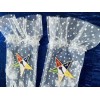 Eastern Star Worthy Matron OES White Mesh gloves with White