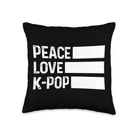 K-Pop Peace Love K-Drama Korean Pop Music Fan Vintage Throw Pillow