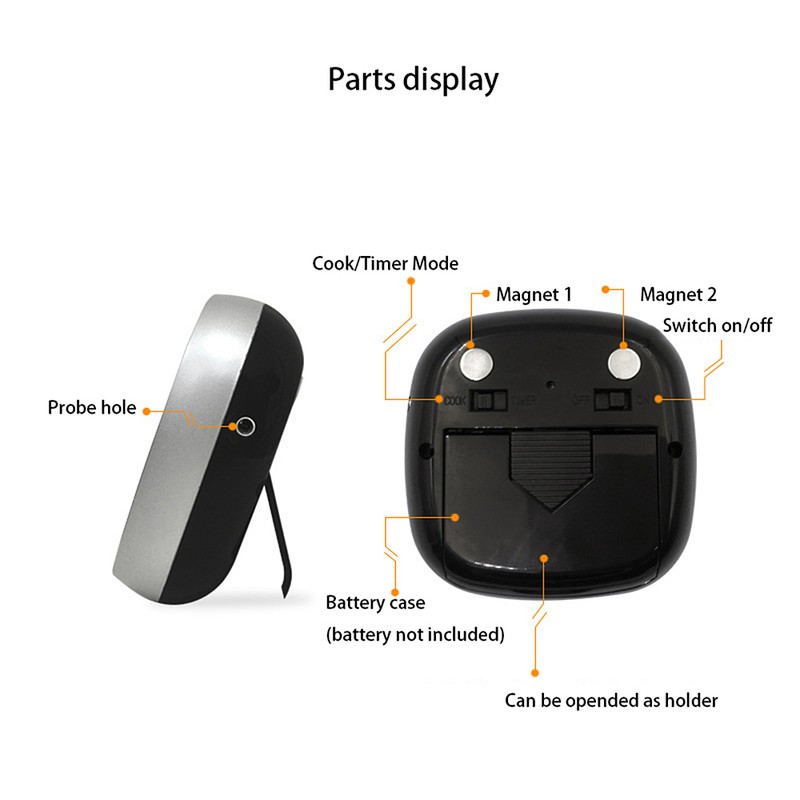 BBQ Thermometer 2 Alarm Mode Touch Screen Backlight Function Meat
