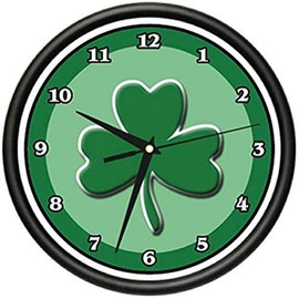 SignMission Irish Wall Clock Shamrock Pub Clover Ireland Art Gift