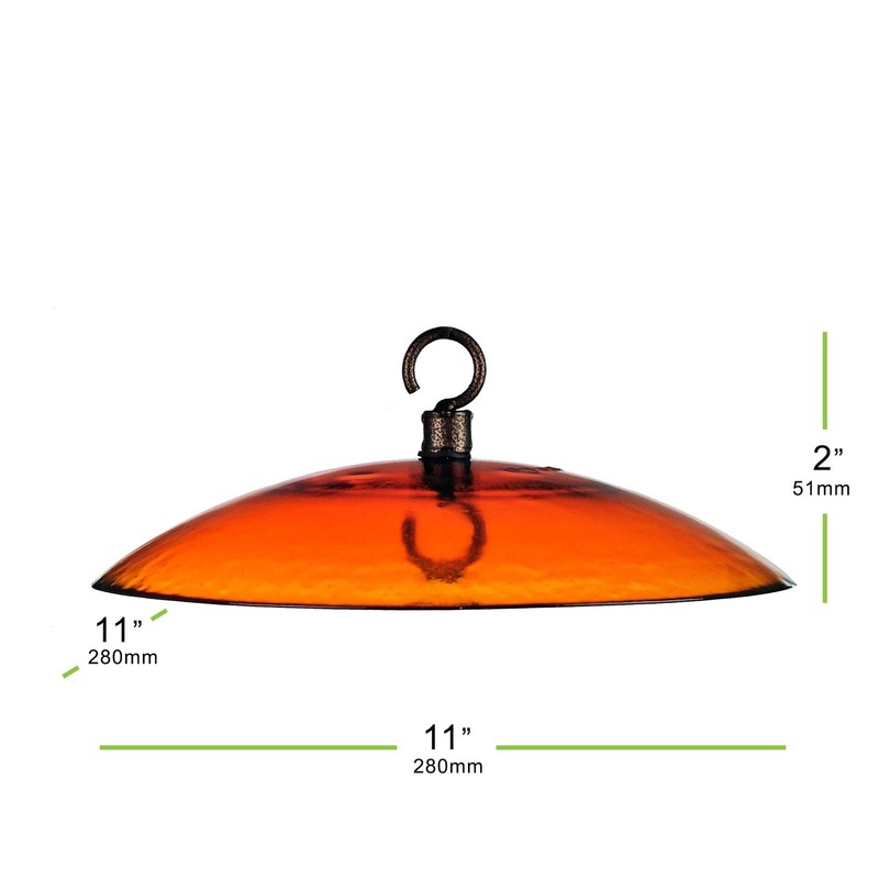 Mosaic Birds Petite Glass Baffle Dome, M383-200-68, 11 Inch Wide,