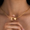Fyshipin Initials A-Z with Heart Pendant Necklaces for Women, Brass,