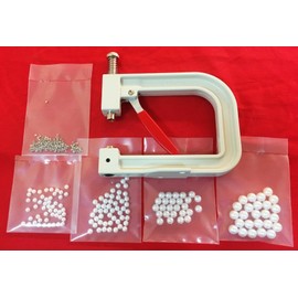 Applicator Pliers with 150 Beads with Rivets in 4 Different Sizes for Attaching Beads, Round Beads, Clothing, Decoration, Leather, Fabric, Shoes, Manual