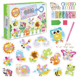 Diamond Painting Children's Girls 6 Years - 15 Pieces Key Pendant Craft Sets for Children - Best Creative Gifts for Girls Aged 4, 5, 6, 7, 8, 9, 10-12 Years