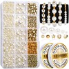 LEOBRO Pearl Beads for Bracelets, 720PCS Bracelet Making Kit for