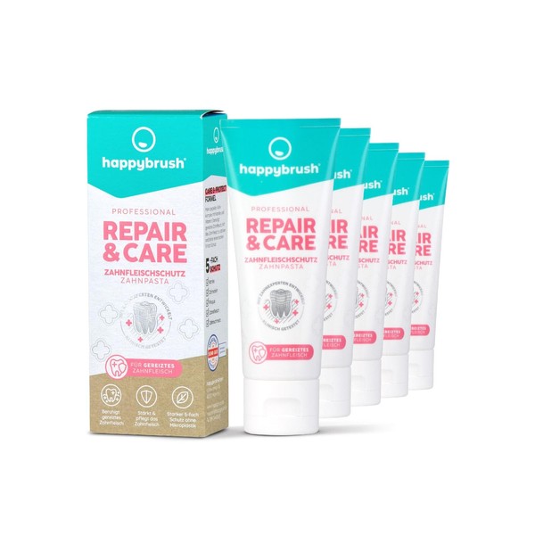 happybrush® Vegane Zahnpasta Repair&Care mit frischem Kräuter-Geschmack - für sensitive/schmerzempfindliche