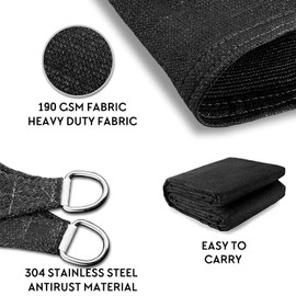 SHADEWIZ Custome Size 24' x 24' x 28' Black Sun Shade Sail swz12 Canopy Awning for Patio Backyard Lawn Garden Outdoor Activities UV Block Mesh Netting, We Can Make Custom Sizes