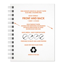 Design Ideation Sketch : Multi-Media Paper Sketch Book for Pencil, Ink, Marker, Charcoal and Watercolor Paints. Great for Art, Design and Education. (5.5" x 8.5") (1)