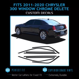 Solutions Fit 11-20 Chrysler 300 Window Trim Wrap Chrome Delete Blackout Kit Chrome Black