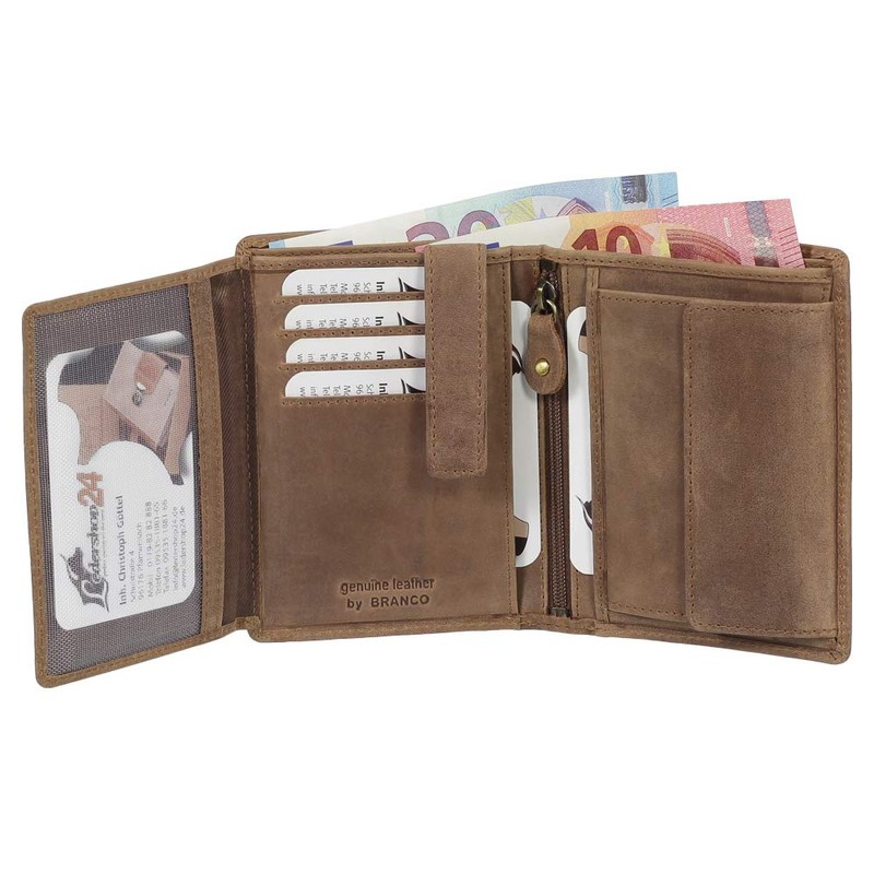 Luxury Leather Biker Wallet with Chain Biker Purse 10 cm