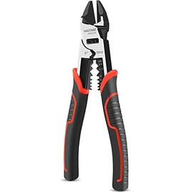 HAUTMEC 8" Wire Cutters,Pro-High Leverage Diagonal Pliers,4 in 1 Multifunction Heavy Duty Side Cutter HT0272-PL