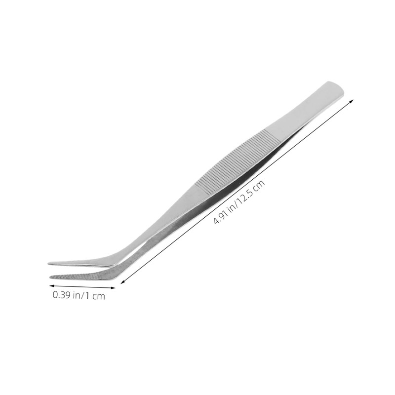 Operitacx 4Pcs Precision Static Stainless Steel Tweezers Industrial Angled Tine