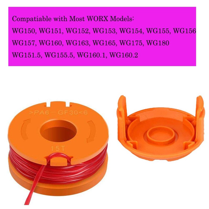 0.065” WA0010 Replacement Trimmer Spool Line for Worx WG154 WG163