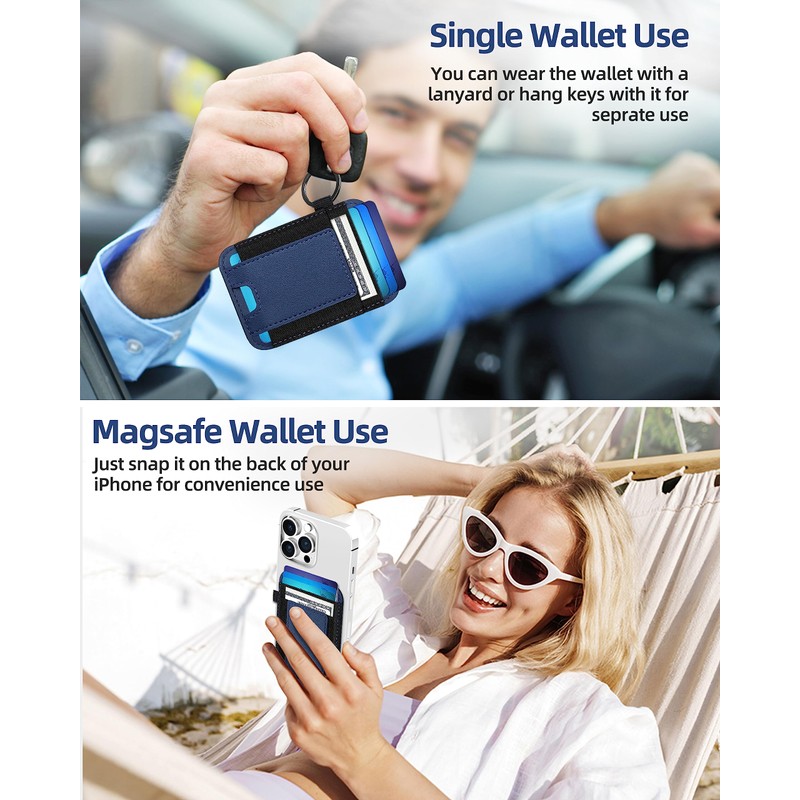 ExtreLife Magnetic Card Wallet Holder with Magsafe, Navy Blue