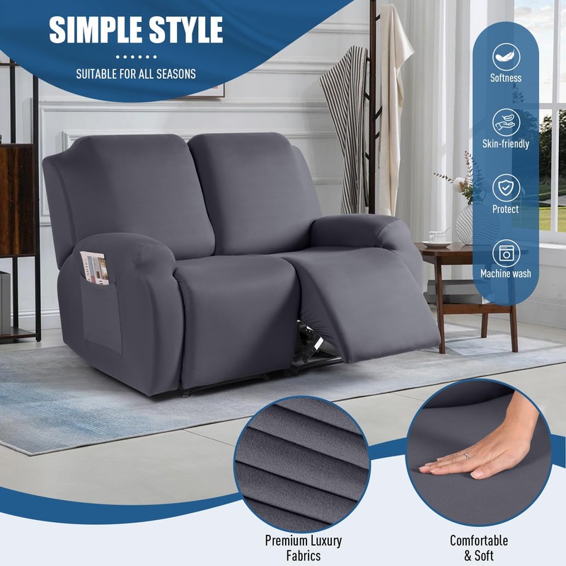 TAOCOCO Recliner Loveseat Covers Stretch Sofa Covers for 2 Seat