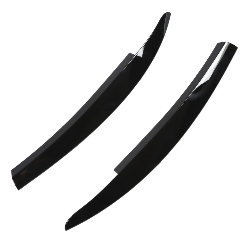 2Pcs/Set Front Headlight Eyebrow Eyelid Strips Cover Trim Glossy Black