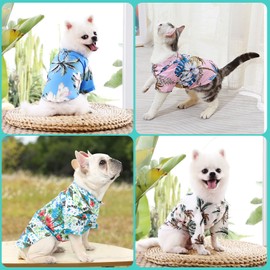 KAKALUOTE 4 Pieces Dog Shirts Pet Printed Clothes,Hawaii Style Floral Dog T-Shirt, Dog Hawaiian Shirts Cool,Puppy Shirts Breathable,Dog Beach Seaside Shirt Sweatshirt for Dogs Cats (XXL-Large)