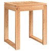 CHARMMA Bathroom Stool 15.7"x11.8"x18.1" Solid Wood Walnut,Shower Benches & Seats-350344