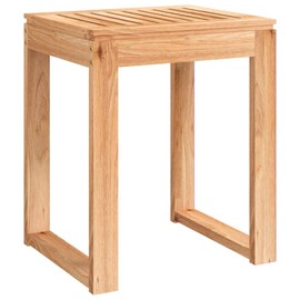 CHARMMA Bathroom Stool 15.7"x11.8"x18.1" Solid Wood Walnut,Shower Benches & Seats-350344