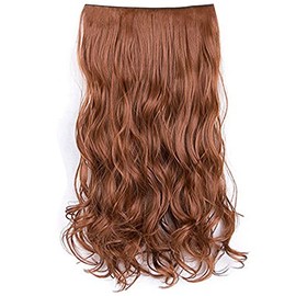 Extensiones de Cabello Largo Ondulado, Extensiones de Clip de 60 Cm Extensiones de Cabello Largo Rizado Sintético Ondulado con Clips Postizos para Mujeres Postizos Ondulados