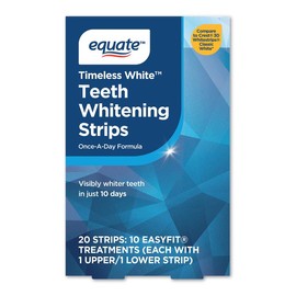 Equate Timeless Whitening Strips 20 Count Teeth Stain Removal Enamel Safe 10 Day Treatment