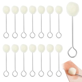 JDBZYDM 15 Pcs Wool Daubers with Metal Handle Ball Brush Leather Dye Applicator Tool for Leather Dying Staining Crafting Gluing DIY Crafts Projects