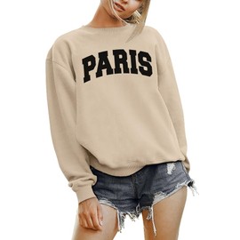 TeesAndTankYou Paris College Style Sweatshirt Unisex Small Sand