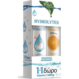 Power Health 1+1 FREE Power Health Hydrolytes for Organism Hydration (20 eff tabs) & FREE Vitamin C 500mg (20 eff tabs)