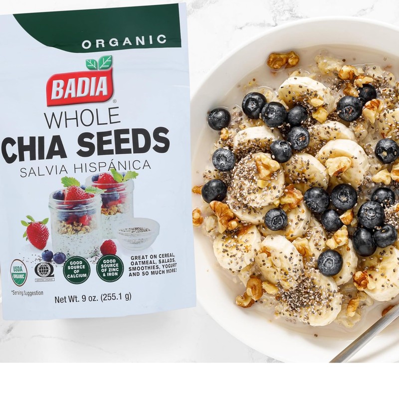 Badia Organic Whole Chia Seeds, 9 oz – Rich in