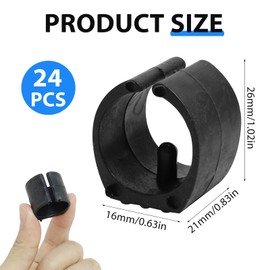 24 Pieces 25mm Chair Leg Protectors U Shape Protective Plastic Caps Non-Slip and Wear Resistant Suitable for Round Tubes Office Chair Stool