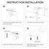 Mkono 4 Pack Shelf Brackets Black Heavy Duty Metal Hidden