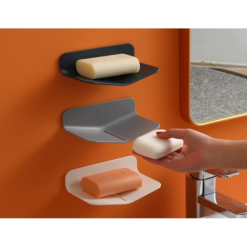 BECHOICEN Soap Holder Shower Wall Mounted Draining Soap Dish for