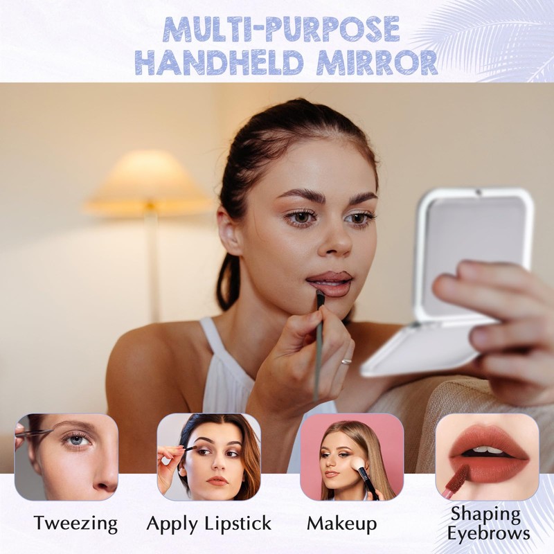 Geetery Travel Compact Magnifying Mirror with Tweezers, 1X/15X Magnification 3.35''