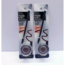 L'Oreal Paris L’Oreal Paris Brow Stylist Frame and Set, 214 Warm Brunette, 0.08 oz (2 pack)