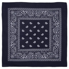 Bandanas grandes 100% algodón Paisley (22 x 22 pulgadas), Azul marino, 1 Piece (1pcs)