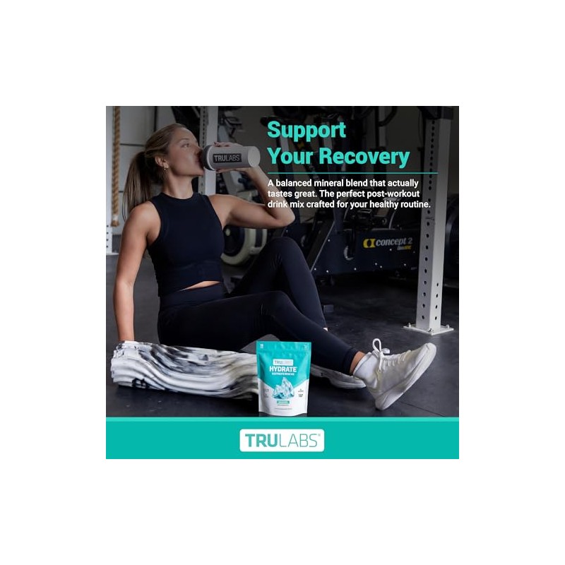 TRULABS Hydrate Electrolyte Drink Mix – Glacier Flavor, Sugar-Free Hydration