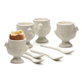 RSVP Porcelain Egg Spoons, Set of 4