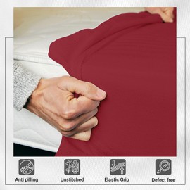 Linens World Egyptian Cotton Fitted Sheets Breathable, Anti Wrinkle 40cm Deep Pocket 200 Thread Count Bed Sheets Double Bedding & Linen- White Bedding Double 137 X 190 CM Double Fitted Sheet