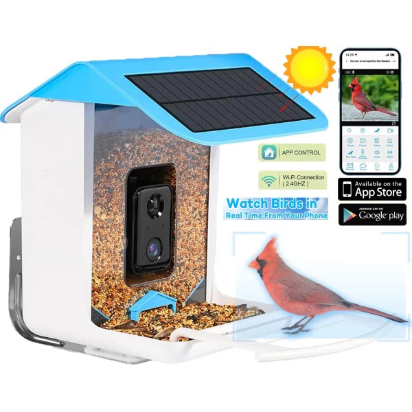 isYoung Wireless Wi-Fi HD Video Smart Bird Feeder Bird House